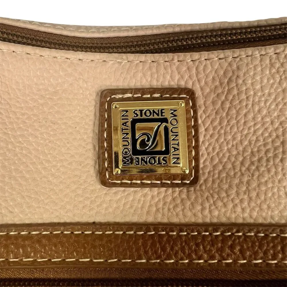 Stone Mountain Women's Beige Leather Hobo Shoulder Bag